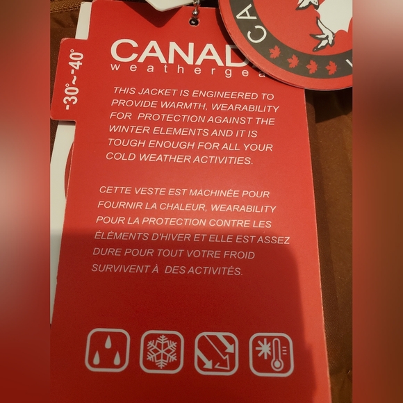 Canada Weather Gear Brown Hooded Puffer Jacket Mens - Picture 8 of 12